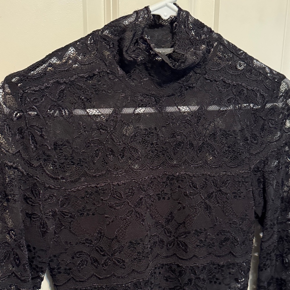 bebe Elegant Black Lace Top xs